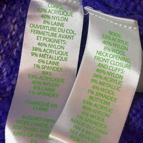 Lilly Pulitzer Tessalyn Wool Purple Pink Metallic Sweater Cardigan Sz M Preppy - Picture 10 of 13